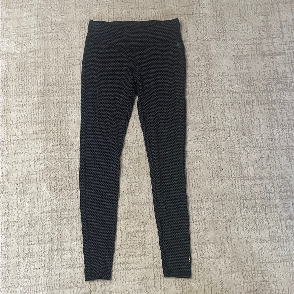 Smartwool Intraknit Black Gray Dot Pattern Legging M